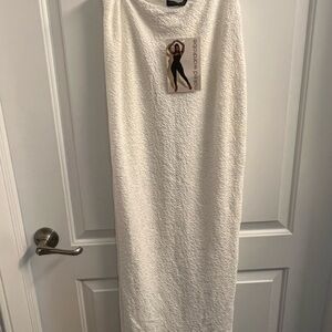 Naked Wardrobe Cream Pencil Skirt